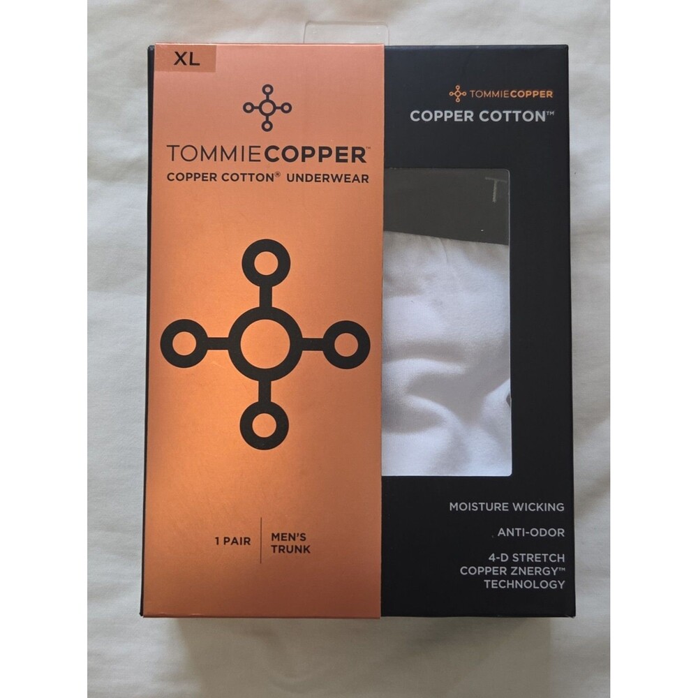 Tommie Copper Men's Trunk Underwear XL White NIB Copper Cotton Deadstock